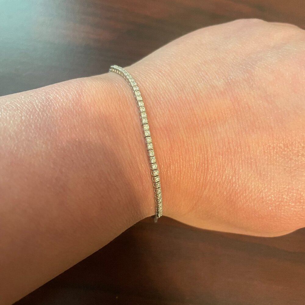 Shane Co 14k white gold diamond bracelet